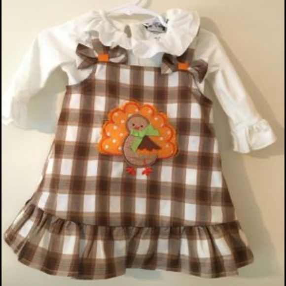 Rare Editions Thanksgiving dress-6-9 month - Picture 1 of 3